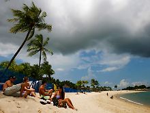 Am Siloso-Strand von Sentosa.