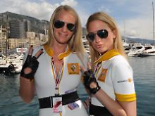 Modische Mitarbeiter an der Rennstrecke in Monte Carlo: Auf bestimmte Ausstattungsmerkmale legt Renault etwas mehr Wert als mancher Mitbewerber.