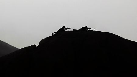 US-Soldaten auf einem Hügel im Süden Afghanistans.