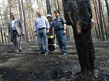 Putin besucht das Waldbrand-Gebiet.