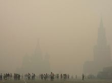 Moskau versinkt im Smog.