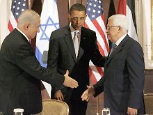 Dreiergipfel mit Obama im September 2009 in New York: Jetzt könnte es zu direkten Verhandlungen zwischen Netanjahu (l) und Abbas kommen.