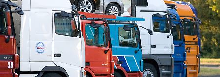 In Reih und Glied: Oft können sich Lkw-Fahrer nur gegenseitig helfen und bewachen.