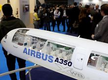 Das Interieur eines Airbus A350 in einem Modell auf der Messe Aircraft Interiors Expo im vergangenen Jahr. 