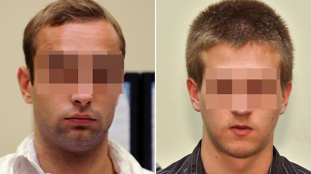 Die Bildkombo zeigt die Verurteilten Markus S. (r) und Sebastian L.