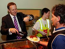 Premier Key besuchte am Dienstag erneut Christchurch.