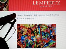 Die Internetseite des Auktionshauses Lempertz zeigt das Gemälde "Rotes Bild mit Pferden" an. (Bild vom 05.09.2010)