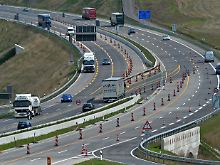 Die Autobahn A4 bei Eisenach.