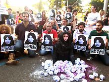Solidaritätsaktion für Mohammadi Aschtiani in Italien.