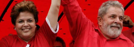 Dilma Rousseff ist die Favoritin des scheidenden Staatschefs Lula. (v.l.) 