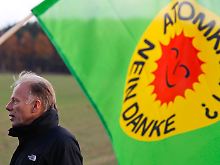 Grünen-Fraktionschef Trittin am Samstag auf der Kundgebung in Dannenberg. Politiker hatten dort kein Rederecht.