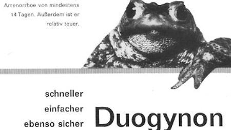 Eine Werbeplakat für Duogynon.