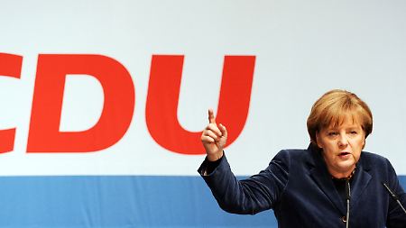 Merkel führt die Union Richtung 40 Prozent.