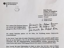 Das Schreiben Guttenbergs an seine Uni auf falschem Briefpapier.
