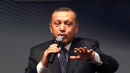Erdogan bei seinem Auftritt in Düsseldorf.