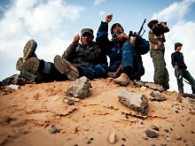 Aufständische ruhen sich in Ost-Libyen aus.