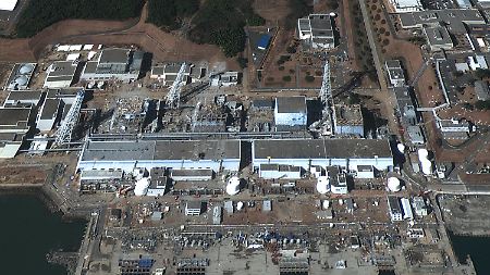 Das Atomkraftwerk Fukushima mitsamt der beschädigten Reaktorblöcke.