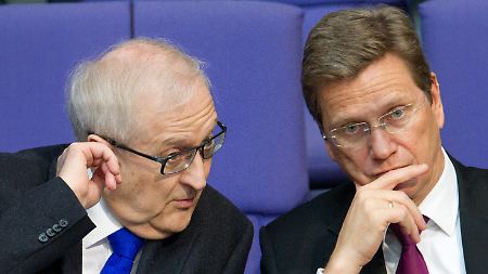 Betretene Gesichter: FDP-Politiker Brüderle und Westerwelle.