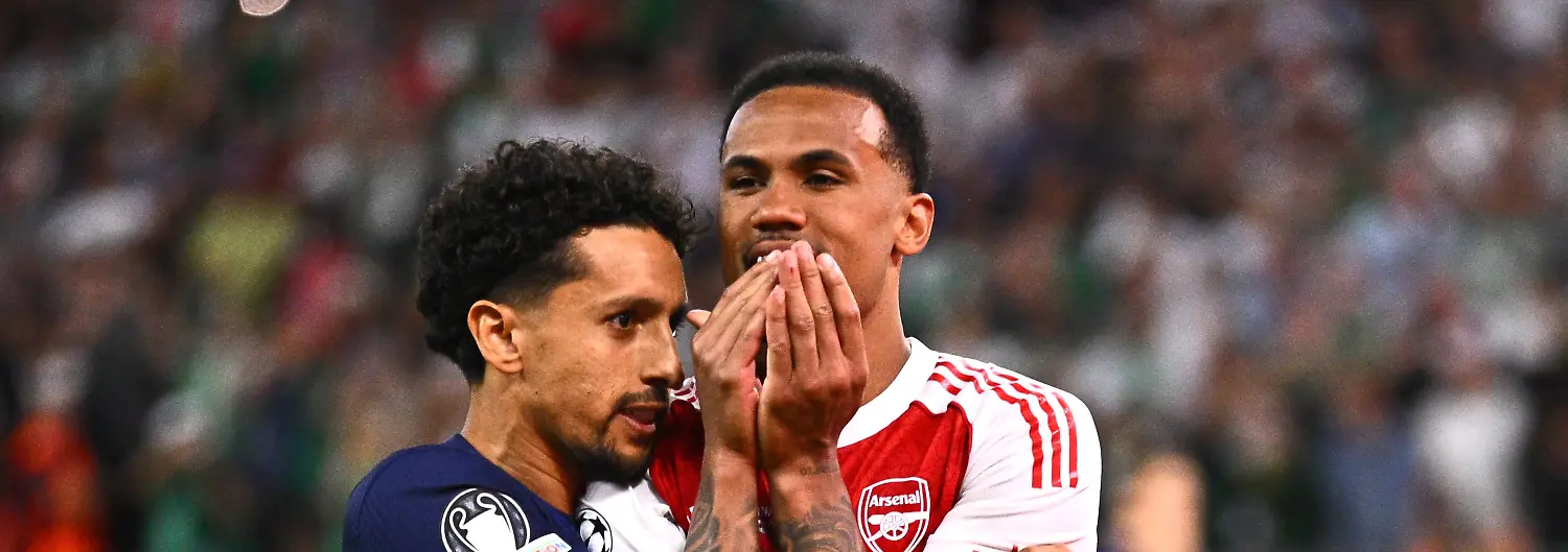 30-05-2026-Ungarn-Budapest-Fussball-Maenner-Champions-League-Paris-Saint-Germain-PSG-FC-Arsenal-Finale-Puskas-Arena-Gabriel-r-FC-Arsenal-wird-nach-seinem-verschossenen-Elfmeter-im-Elfmeterschiessen-von-Marquinhos-Paris-Saint-Germain-getroestet