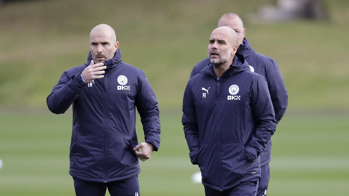 Enzo-Maresca-File-Photo-File-photo-dated-24-10-2022-of-Manchester-City-manager-Pep-Guardiola-with-assistant-Enzo-Maresca-left-Enzo-Maresca-has-been-appointed-as-Manchester-City-manager-on-a-three-year-contract-the-club-have-announced-Issue-date-Monday-June-29-2026-Photo-credit-should-read-Richard-Sellers-PA-Wire