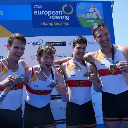 Third-placed-Germany-s-Jasper-Angl-Mark-Hinrichs-Benedict-Eggeling-Rene-Schmela-celebrate-at-the-end-of-the-Men-s-Four-Final-at-the-European-Rowing-Championships-in-Varese-northern-Italy-Saturday-Aug-1-2026