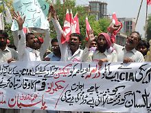 Anti-amerikanische Proteste in der Stadt Multan in Pakistan.