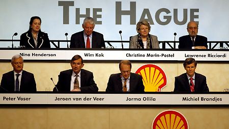 Die Shell-Geschäftsführung während einer Hauptversammlung des Öl-Unternehmens 2008 in Den Haag.