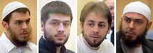 Die Sauerland-Terroristen Daniel Schneider, Atilla Selek, Fritz Gelowicz und Adem Yilmaz (v.l.).