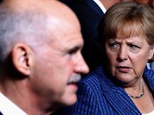 Merkel und Papandreou in Brüssel.