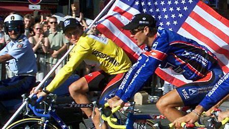 Lance Armstrong und Frankie Andreu im Jahr 1999 als Teamkollegen bei US Postal.