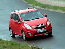 Für das kleine Auto sind die Scheinwerfergläser enorm groß geraten.