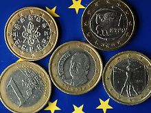 Euro-Münzen aus Portugal, Spanien, Griechenland und Italien (v.l.n.r.).