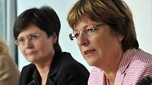 Gesundheitsministerin Schmidt während der Pressekonferenz in Erfurt.