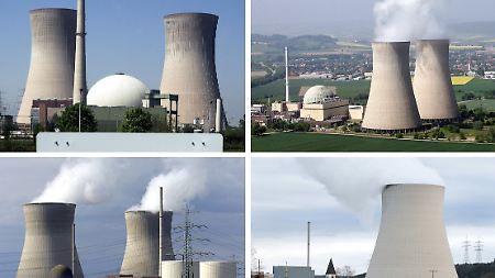 Das Atomkraftwerk in Grafenrheinfeld bei Schweinfurt, das Kernkraftwerk Grohnde an der Weser in der Einheitsgemeinde Emmerthal, Landkreis Hameln-Pyrmont, das Kernkraftwerk Gundremmingen und der Kühlturm des Atomkraftwerkes Isar 1 und 2 nahe Essenbach in Niederbayern.