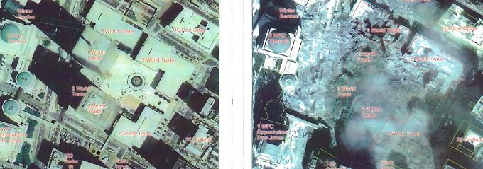 Blick aus dem Himmel: Die 9/11-Katastrophe in Satellitenaufnahmen