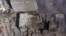 Eine Woche nach den Anschlägen: Ground Zero als klaffende Wunde.