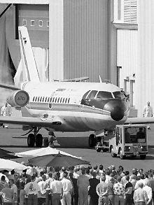 Das erste deutsche Düsenverkehrsflugzeug,  eine VFW 614 des Baujahrs 1970, wurde die zu einem Demonstrationsflugzeug mit elektronischer Flugsteuerung umgerüstet (Archivbild vom 20.07.98).