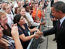 Obama besucht auf seiner Wahlkampftour Cincinnati.
