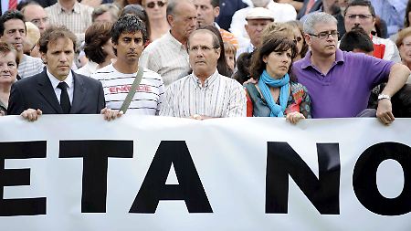Nach Ermordung eines Polizisten: Protest in Bilbao gegen den Terror der ETA im Baskenland (Juni 2009).