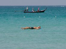 Einsamer Tourist in Phuket.