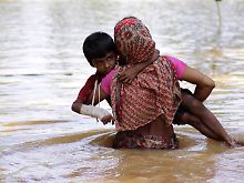 Unter Wasser: Jedes Jahr werden aufs Neue weite Teile Indiens durch den Monsun überflutet.
