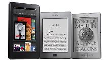 Familienfoto: Kindle Fire, Kindle Touch und Kindle.