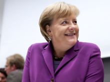 Anlächeln gegen die Krise: Angela Merkel ist guter Dinge.