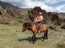 Wladimir Putin bei einem Ausritt in Sibirien.