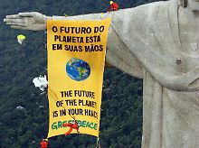 Greenpeace-Aktion für Artenschutz in Rio de Janeiro.