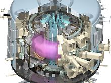 So soll ITER im Innern aussehen. Pink dargestellt: das Fusionsplasma.