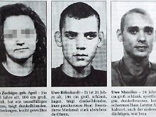 Fahndungsbild von Beate Z. (v.l.), Uwe W. und Uwe M. aus dem Jahr 1998.