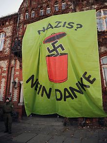 Am Rande des NPD-Parteitages am vergangenen Wochenende in Neuruppin.