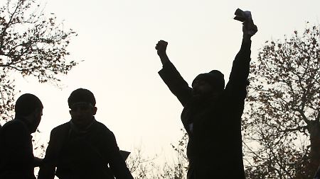 Iranische Demonstranten vor der britischen Botschaft am Dienstag.