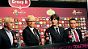 Plötzlich unentspannt: Bundestrainer Joachim Löw (2.v.r.) mit seinen ernüchterten Trainerkollegen in Gruppe B. Vorab hatte sich Löw auf jeden Gegner gefreut. Nun ist die Freude doch nicht so groß.